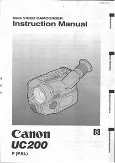 Canon UC 200 manual. Camera Instructions.